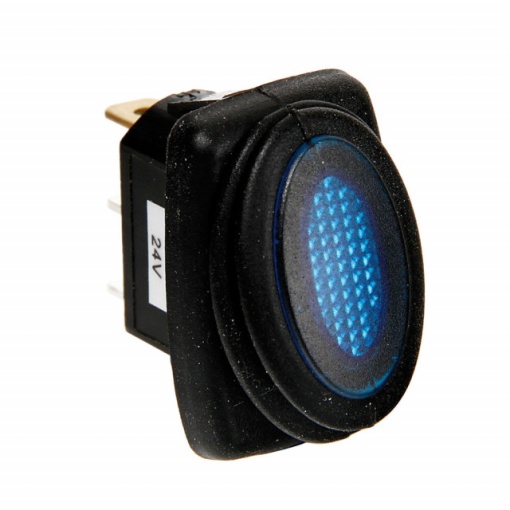 Intrerupator basculant cu lumina Led albastra IMPERMEABIL- 12/24V - LAMPA