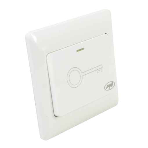 Intrerupator de acces incastrabil PNI PB101, contact iesire NO/COM, max. 36V 3A, alb - Img 2