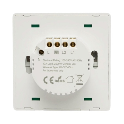Intrerupator inteligent smart Wi-Fi triplu alb incastrat 100-240V, 10A, 2200W, aplicatie Tuya Smart Life, compatibil Alexa si Google Home 86x86x33mm - Img 5