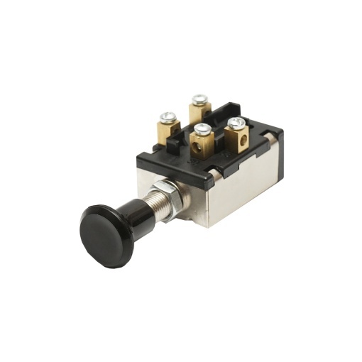 Intrerupator scurt on-off 12V/5A pull switch cu piulita prindere metalica Breckner Germany - Img 3