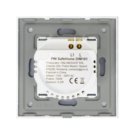 Intrerupator simplu cu touch si dimmer PNI SafeHome DIM101, 1X700W, Live Wire, fara nul, sticla dimabil - Img 7