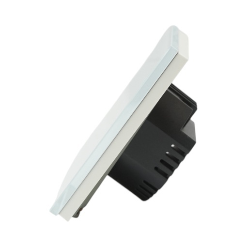 Intrerupator touch alb simplu 220V, indicator luminos, rama sticla 86x86x34mm - Img 3