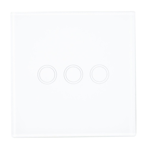 Intrerupator triplu cu touch PNI SH303 din sticla, alb cu LED indicator - Img 4