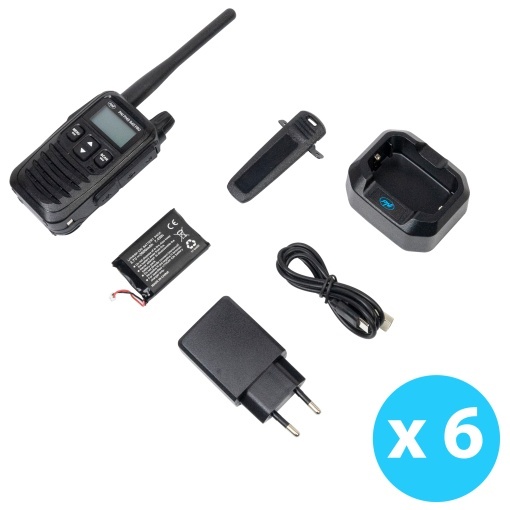 Kit 6 statii radio portabile PNI PMR R45 PRO 446MHz, 0.5W, 99 canale programabile, 16 PMR si tonuri 38 CTCSS si 104 DCS, Squelch 5 niveluri, VOX, TOT, BCL, Scan, Roger Beep - Img 2