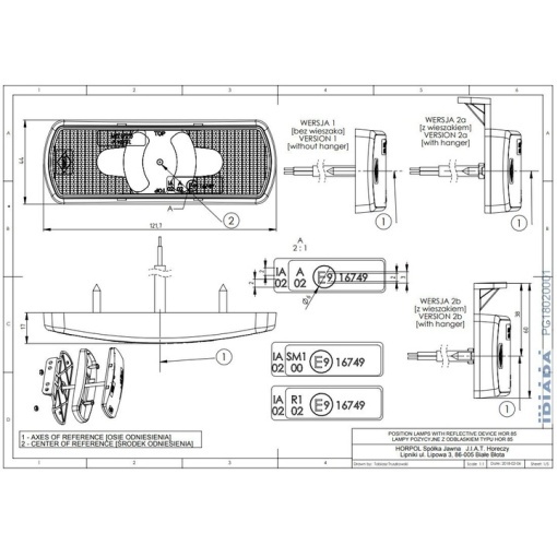Lampa de gabarit LED rosie cu suport HORPOL - Img 3