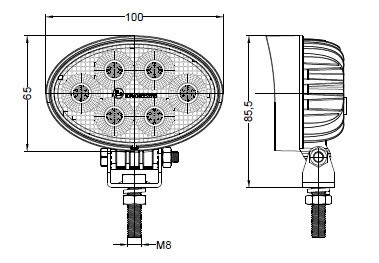 Lampa de lucru, 24LED OSRAM, 24W, ovala, difuză - Img 5