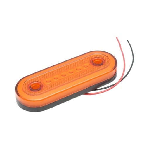 Lampa gabarit laterala ovala LED NEON 12V-24V galbena 24 LED-uri 115x44x16mm Breckner Germany - Img 2