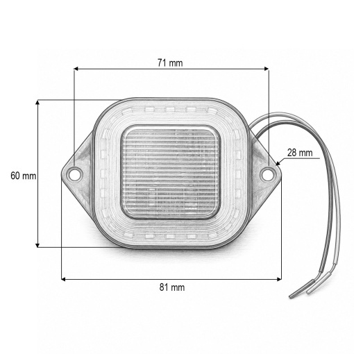 Lampa laterala LED patrata 24 SMD, 12-24V, galben, 60x60mm Breckner Germany - Img 3