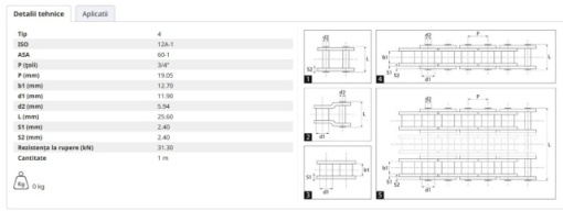 Lant 12A-1 - P 19.05 MM - 1M - Img 2