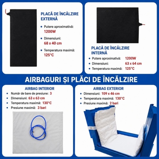 Masina vulcanizare la cald anvelope utilaje grele OTR, incalzire dubla 2400W, presare pneumatica - Img 12
