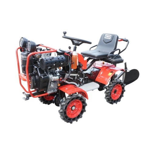Minitractor agricol 4x4 diesel 17CP, 531cc, 3+1 viteze, 2 cutii de viteze, pornire electrica/manuala, latime lucru 1050mm cu freza, rarita, roti metalice, picior sprijin THOR - Img 2