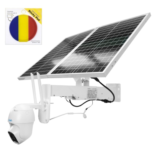Pachet camera supraveghere video PNI IP60 live PTZ cu panou solar, 2MP, GSM 4G si Sticky Pad Drapel inclus - Img 9
