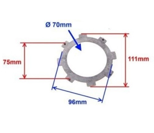 Placa fixare discuri ambreiaj ATV cu viteze 110cc - Img 2