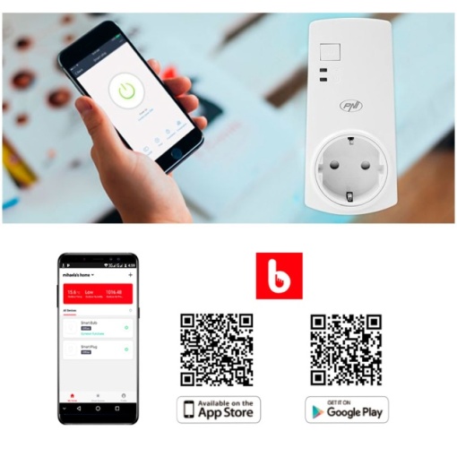 Priza inteligenta PNI SmartHome SM1500 programabila WiFi, compatibila cu Google Home, Alexa si aplicatie iOS/Android TuyaSmart - Img 5