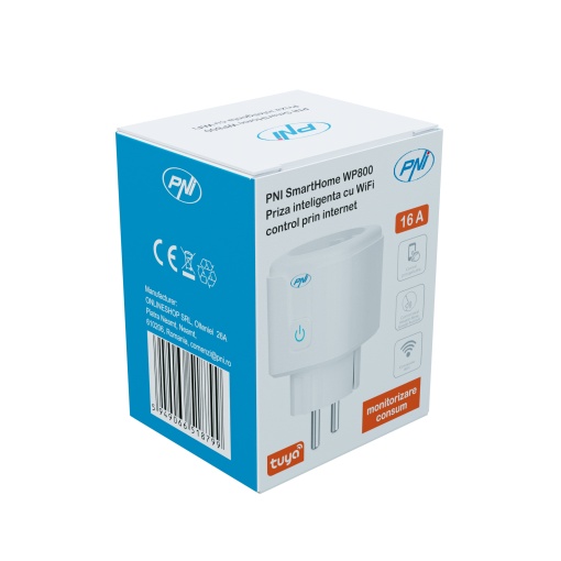 Priza inteligenta PNI SmartHome WP800 WiFi control prin internet, App Tuya Smart, compatibila cu Amazon Alexa si Google Home, masoara consumul de energie - Img 11