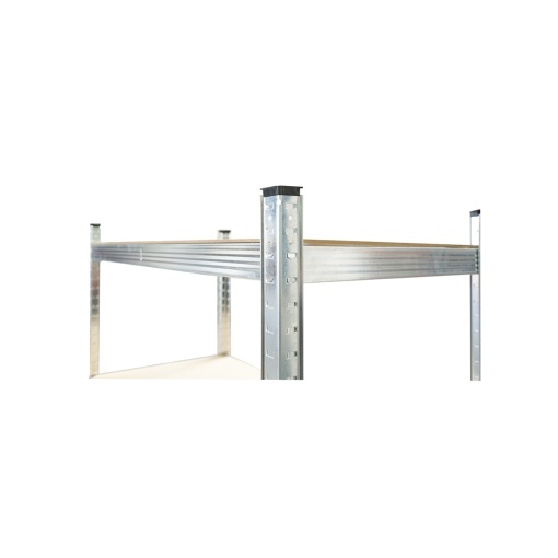 Raft metalic cu 5 polite MDF, 180x100x60cm, 175kg/polita, montaj fara suruburi, galvanizat - Img 4