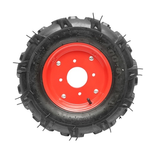 Roata completa 400/8 R1 4PR crampon cu janta rosie - Img 2
