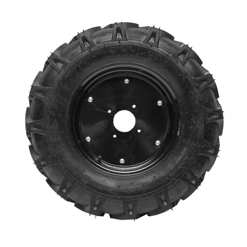 Roata completa 600/12 R1 6PR crampon cu janta neagra - Img 3