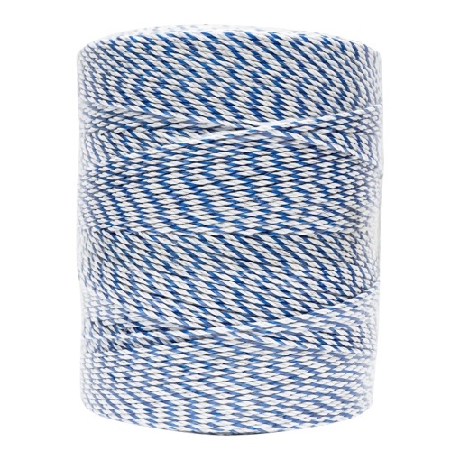 Rola fir alb-albastru fi 3mm. 3x0.2mm. SS, 7,8 Ohm/m, 1000m gard electric Breckner Germany - Img 2