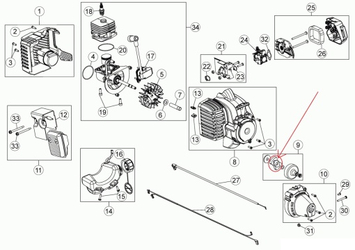 Saboti ambreiaj motocoasa MTD (753-05860) - Img 2