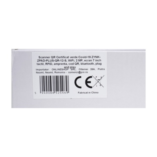 Scanner QR Certificat verde Covid-19 ZYNK-ZPAD-PLUS-QR-12-S, WiFi, 2 MP, ecran 7 inch tactil, RFID, amprenta, cod QR, bluetooth, plug and play - Img 8