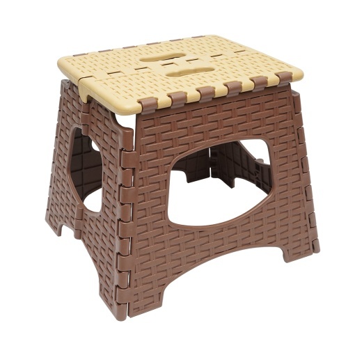 Scaun plastic crem-maro pliabil 286x325x270mm - Img 2