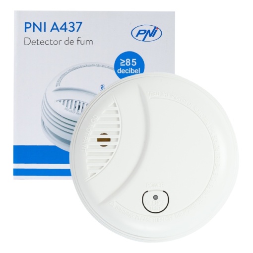 Senzor de fum PNI A437, standalone, cu alarmare sonora si luminoasa, 85dB, interior, alb - Img 2
