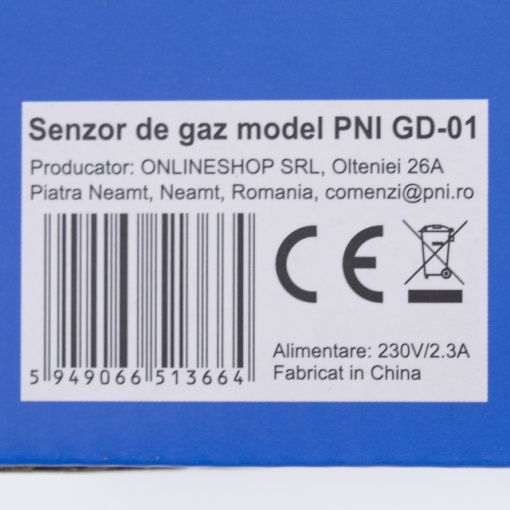 Senzor de gaz PNI GD-01, cu avertizare sonora si luminoasa, pentru GPL, gaze naturale, gaze de huila compatibil cu electrovalva PNI V-02 - Img 7