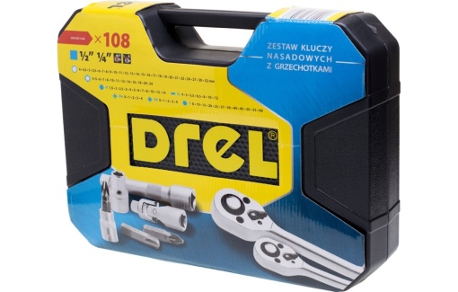 Set chei tubulare Drel 1/4", 1/2", 108 buc - Img 2