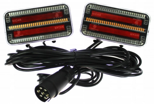 Set Lampi spate combinate magnetice, 3 functii, 12-24V, cablu 12 m