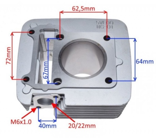 Set motor Yamaha YBR 125cc Ø54mm - Img 3