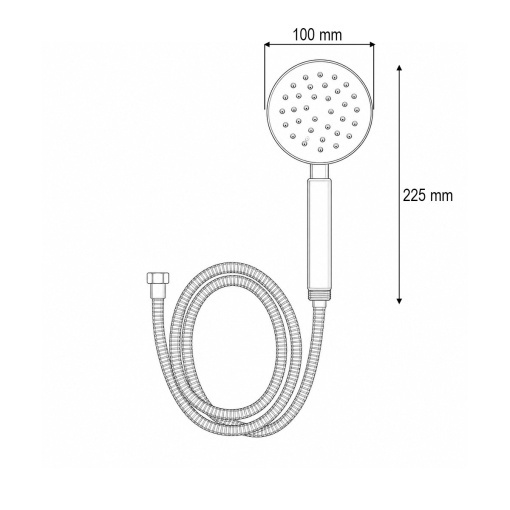 Set para dus cu furtun zincat 1.5m, 1 functie tip ploaie, duze silicon, crom lucios, otel inoxidabil 100x225mm - Img 4