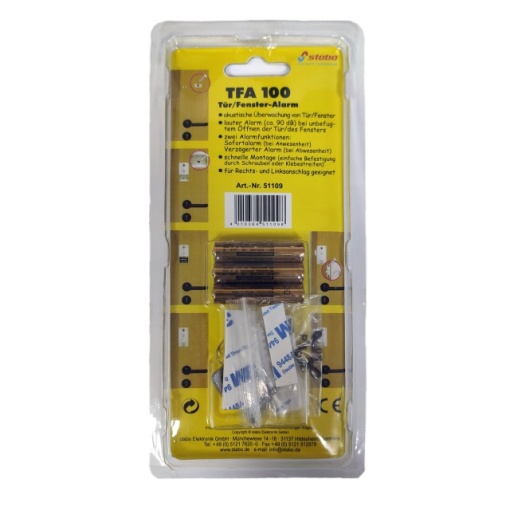 Sistem de alarma Stabo TFA 100 pentru usa, fereastra, 90 dB, activare cu cheie, temporizare, cod 51109 - Img 6