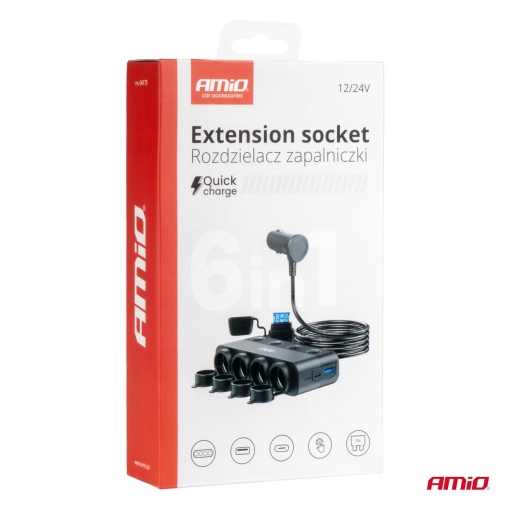 Spliter bricheta 2xUSB, 12-24V, 216W, 4 butoane control On-Off LED, 1xUSB-A QC3.0 si 1xUSB-C PD30W - Img 4