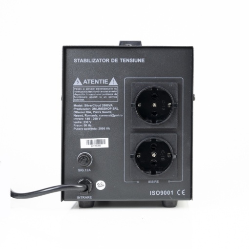 Stabilizator de tensiune SilverCloud 2000VA 1200W 9.1A iesire 230V ± 10% - Img 5