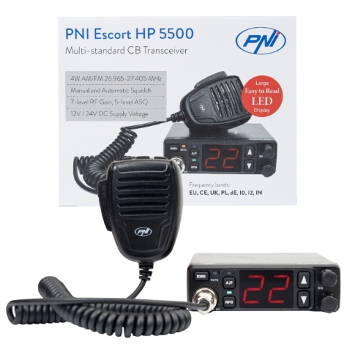 Statie radio CB PNI Escort HP 5500, multistandard, 4W, AM-FM, 12V/24V, ASQ, RF Gain, mufa de bricheta inclusa - Img 6