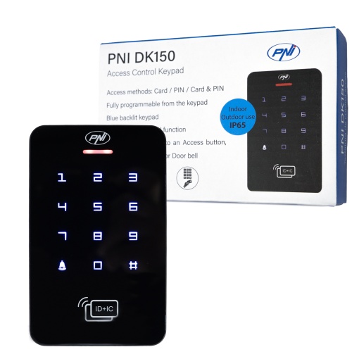 Tastatura control acces PNI DK150 stand alone, deblocare cu PIN, card RFID, IP65, negru - Img 12