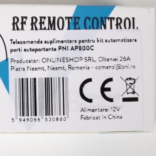 Telecomanda suplimentara PNI RC800 pentru kit automatizare porti autoportante PNI AP800C si porti batante PNI MAB300 - Img 5