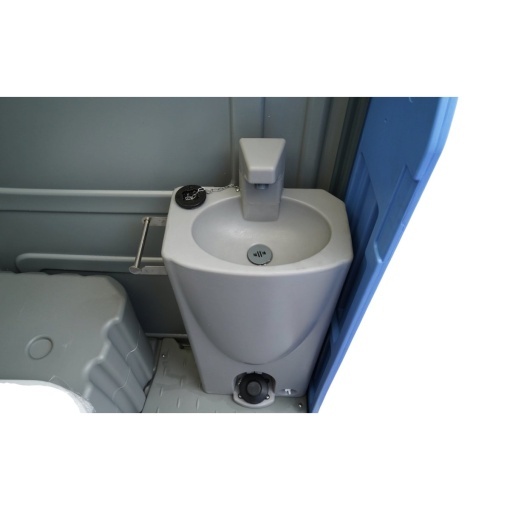 Toaleta ecologica vidanjabila HDPE 350L cu lavoar, pisoar, oglinda, suport hartie si cuier 1150x1150x2250mm - Img 9