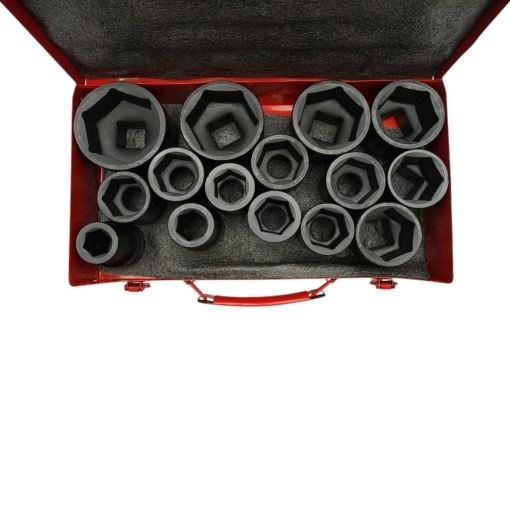 Trusa chei tubulare de impact lungi 22-60mm, patrat 1 inch Cr-Mo 15 piese Breckner Germany - Img 3
