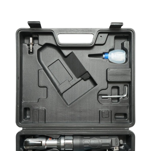 Trusa scule pneumatice cu pistol de impact Twin Hammer 1/2 inch, clichet 3/8 inch, 10 tubulare 9-27mm si accesorii 16 piese Breckner Germany - Img 4