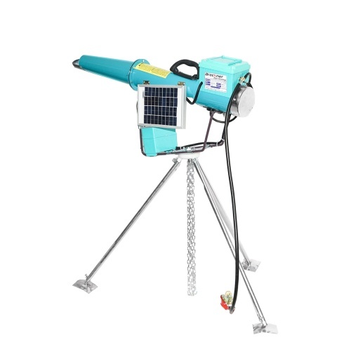 Tun electric pe baterie cu incarcare la panou solar, explozie pe gaz pentru speriat pasari Breckner Germany - Img 15