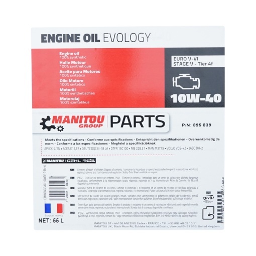 Ulei motor Manitou 10W40 Evology 55L - Img 3
