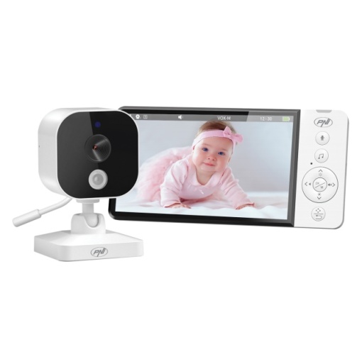 Video Baby Monitor PNI BM500 ecran 5 inch wireless 2.4 Ghz, senzor temperatura, VOX, vedere nocturna - Img 6
