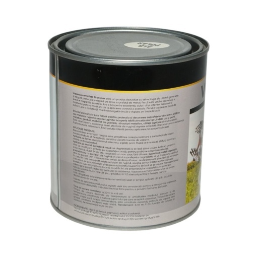 Vopsea email anticoroziva 3 in 1 alb polar 1K pe baza de solvent 1L, direct pe rugina, interior si exterior Breckner Germany - Img 2