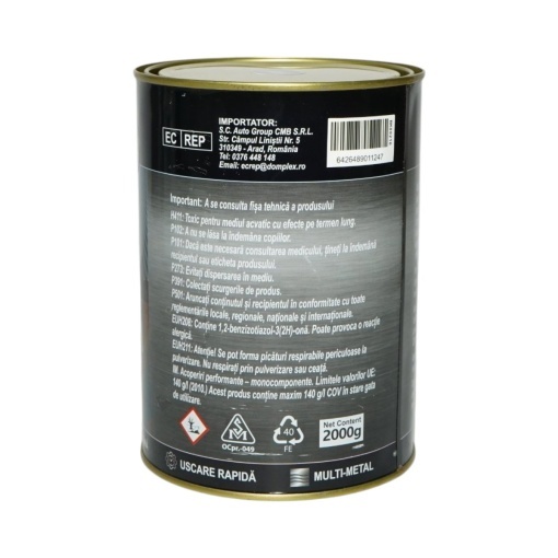 Vopsea email anticoroziva 3 in 1 albastru egee pentru metal 2kg, direct pe rugina, pe baza de apa Breckner Germany - Img 3