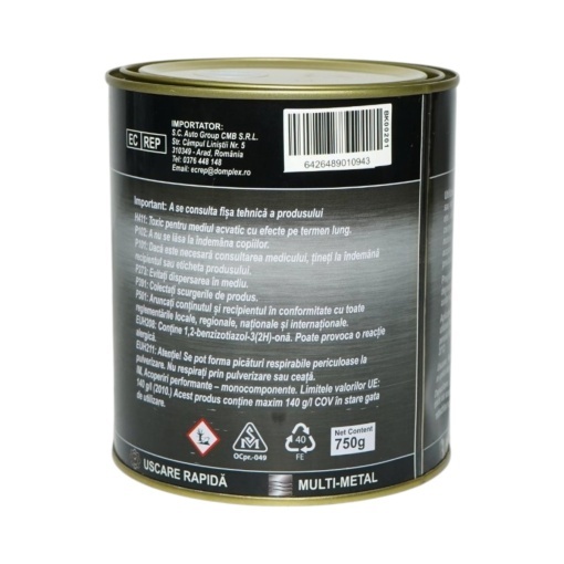 Vopsea email anticoroziva 3 in 1 albastru egee pentru metal 750g, direct pe rugina, pe baza de apa Breckner Germany - Img 3