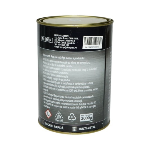 Vopsea email anticoroziva 3 in 1 argintie pentru metal 2kg, direct pe rugina, pe baza de apa Breckner Germany - Img 3