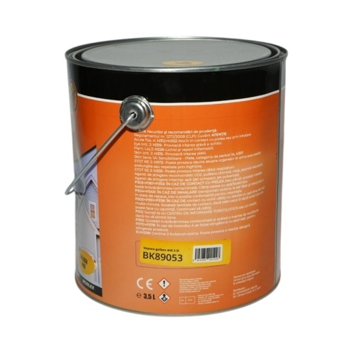 Vopsea email anticoroziva 3 in 1 galben 440 pe baza de solvent 3.5L, direct pe rugina, interior si exterior Breckner Germany - Img 3