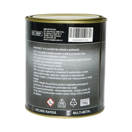 Vopsea email anticoroziva 3 in 1 maro roscat pentru metal 750g, direct pe rugina, pe baza de apa Breckner Germany - Img 3